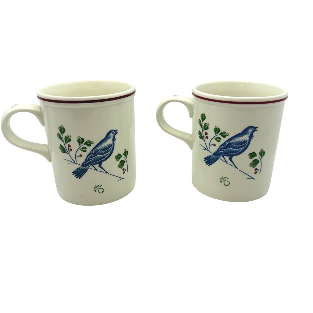 Vtg Johnson Brothers Mugs Set 2 12 Days of Christmas Bird Coffee Cups England